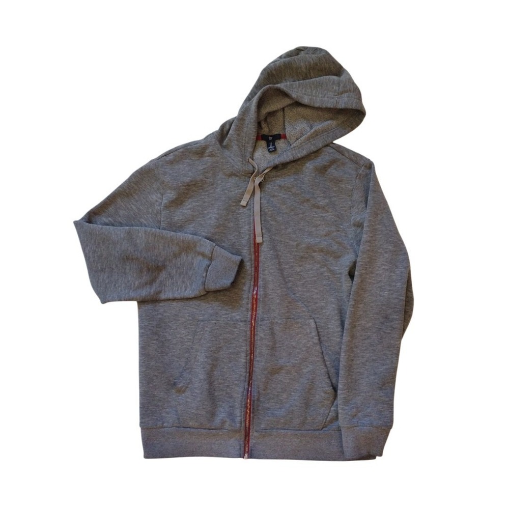 Gap Sweatshirt Men L Gray Full Zip Hooded Pocket Vacation Hiking School